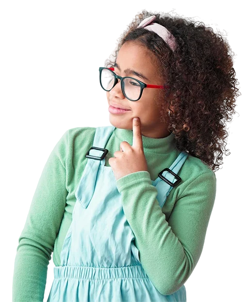 little girl pondering